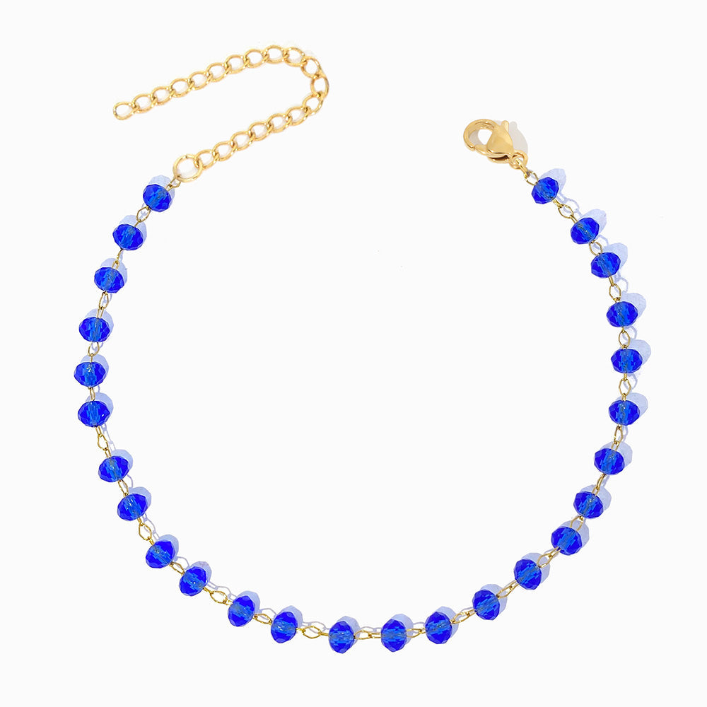 Pulseira com Cristal Azulão em Aço Inoxidável