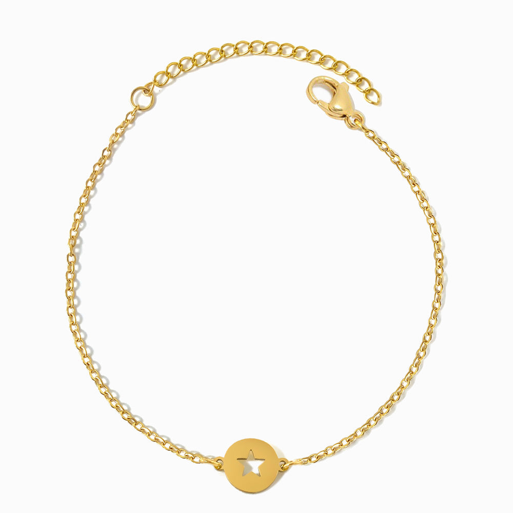 Pulseira com Estrela em Aço Inoxidável