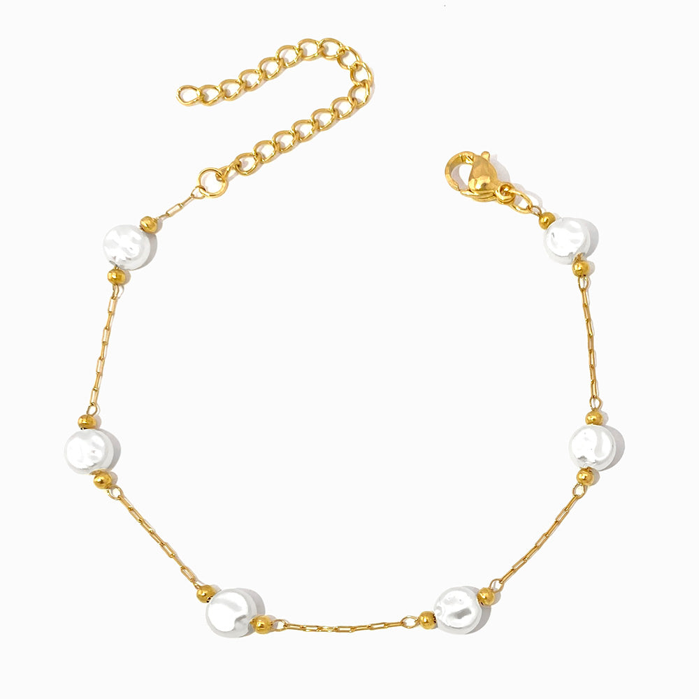 Pulseira co, Pérolas Barrocas em Aço Inoxidável