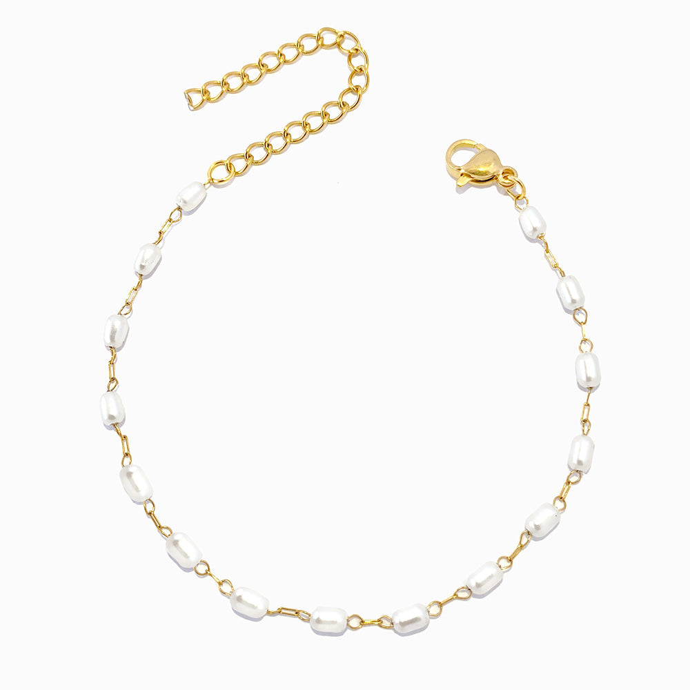 Pulseira com Pérolas Barrocas - Aço Inoxidável