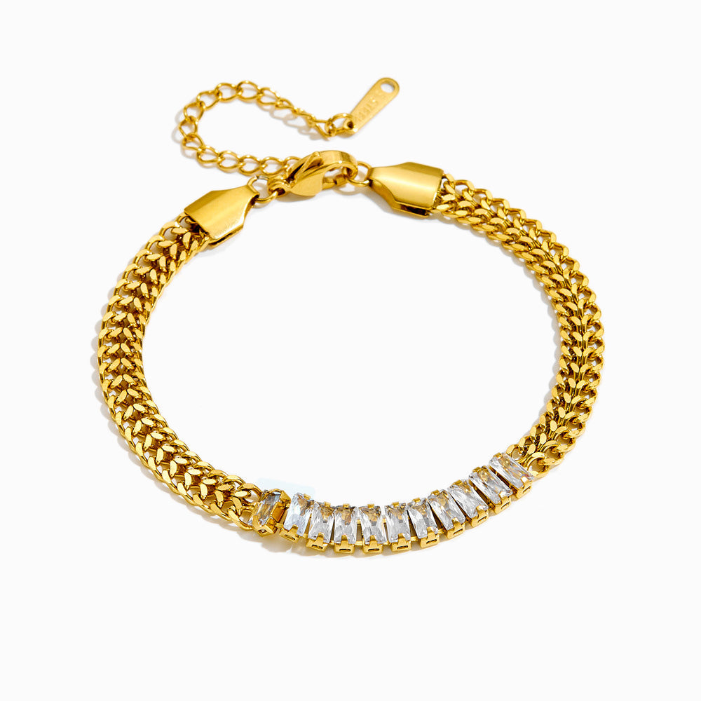 Pulseira com Zircónia em Aço Inoxidável