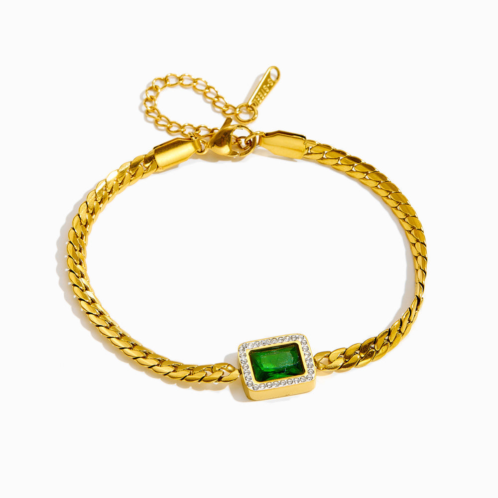 Pulseira com Zircónia em Aço Inoxidável