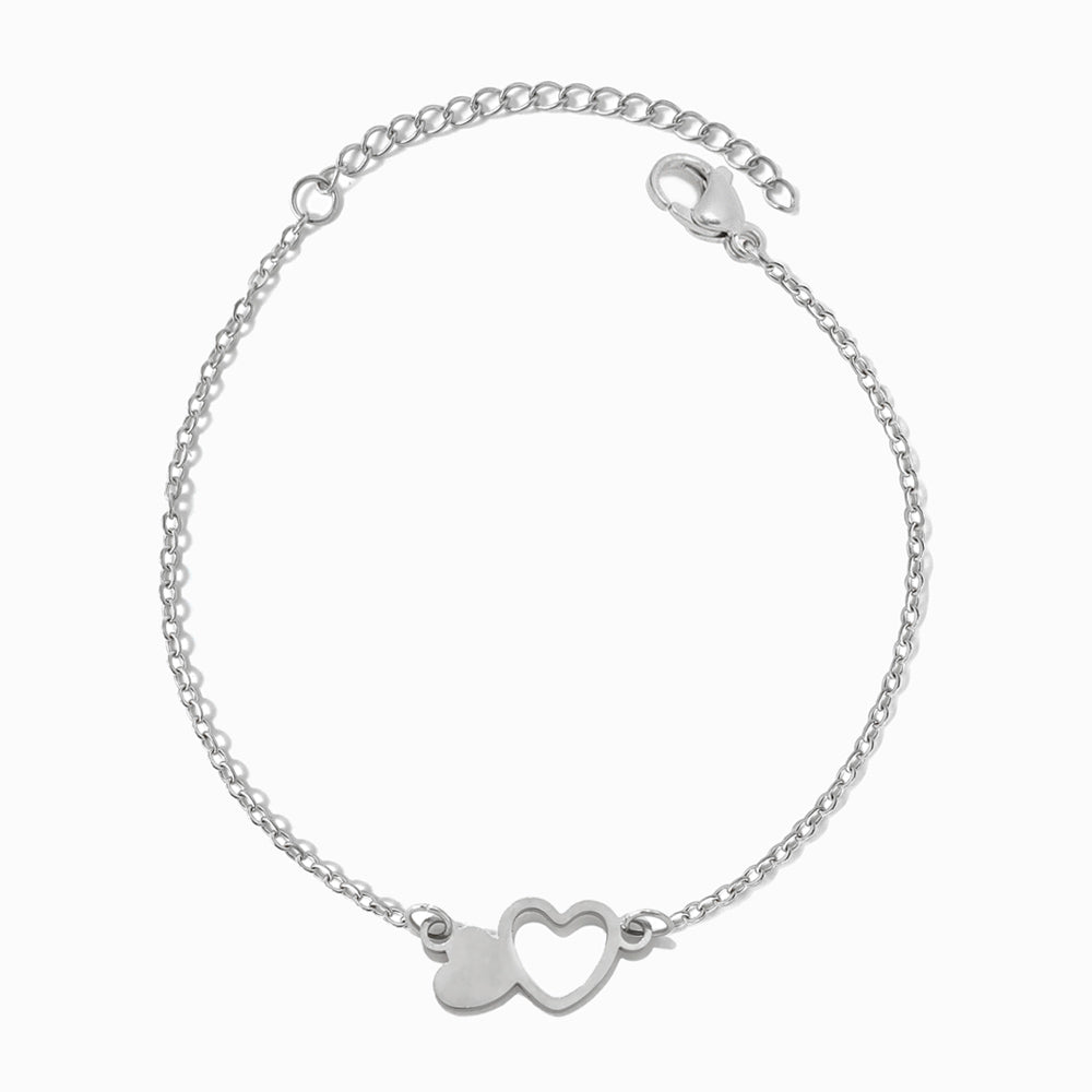 Pulseira Coração em Aço Inoxidável