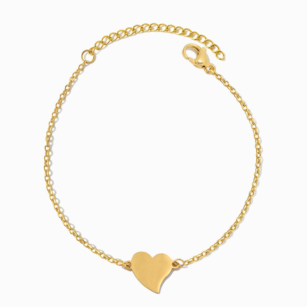 Pulseira Coração Delicada em Aço Inoxidável