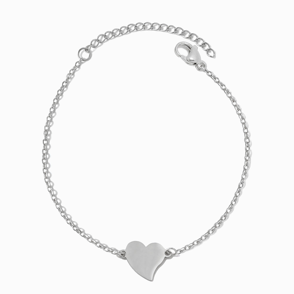 Pulseira Coração Delicada em Aço Inoxidável