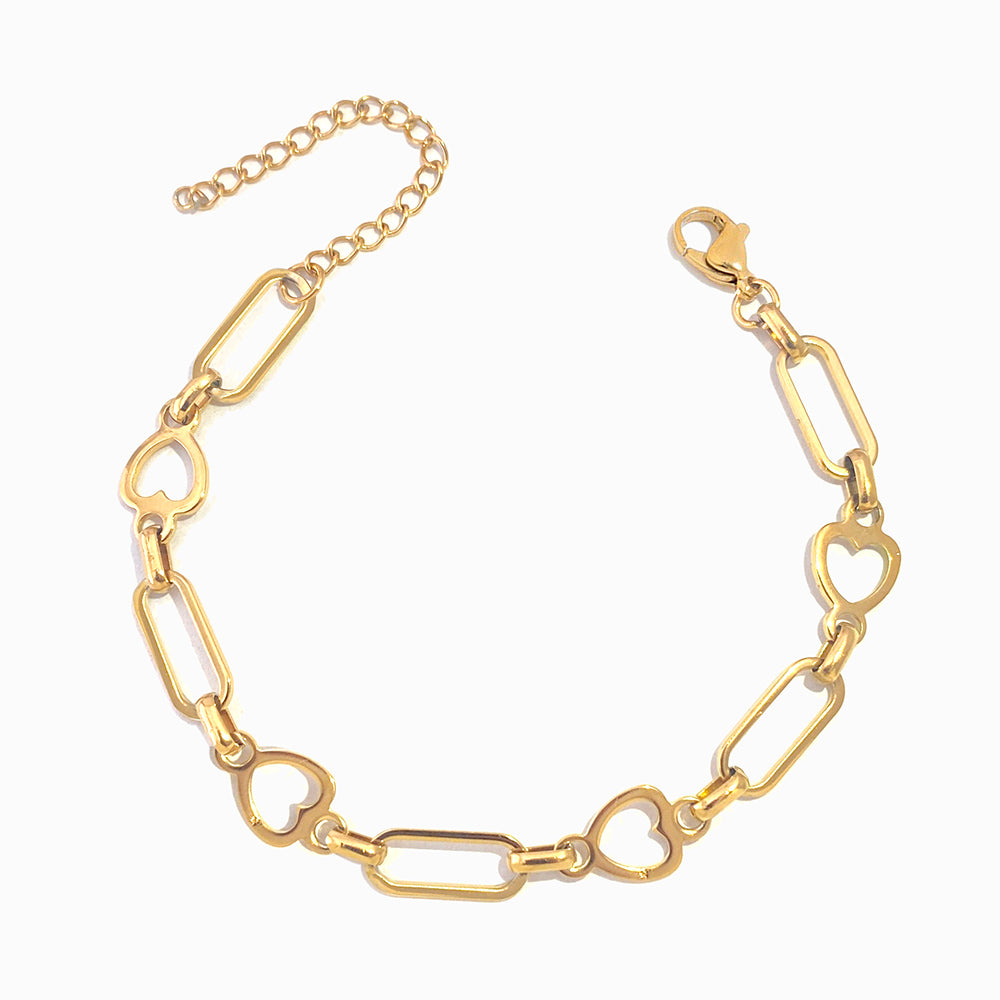 Pulseira Coração em Aço Inoxidável