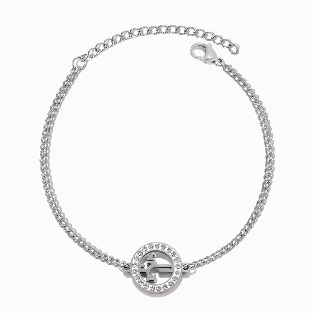Pulseira Cruz em Aço Inoxidável
