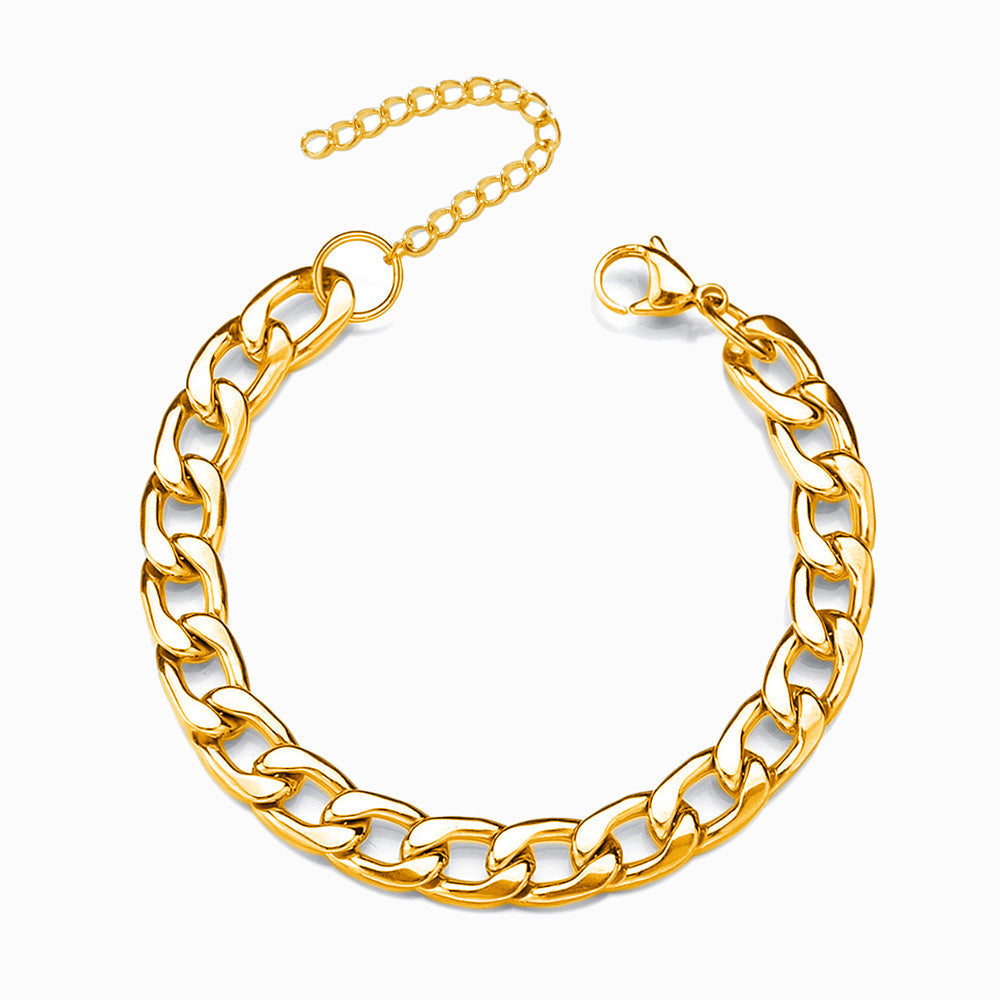 Pulseira Cubana Feminina 10mm em Aço Inoxidável