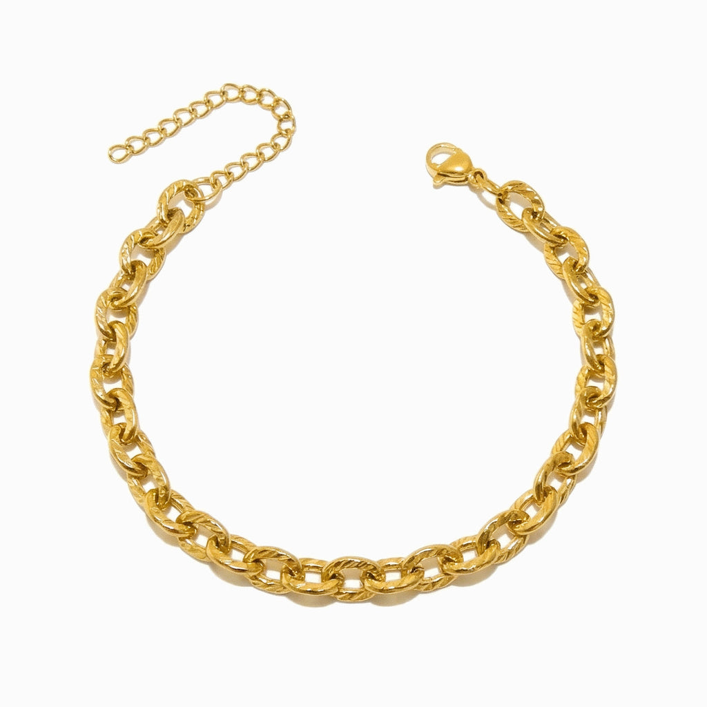 Pulseira de Corrente em Aço Inoxidável