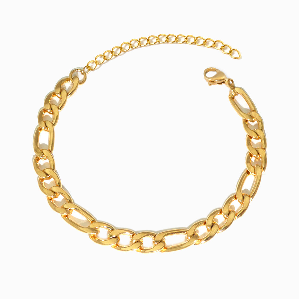 Pulseira Fígaro 7mm em Aço Inoxidável