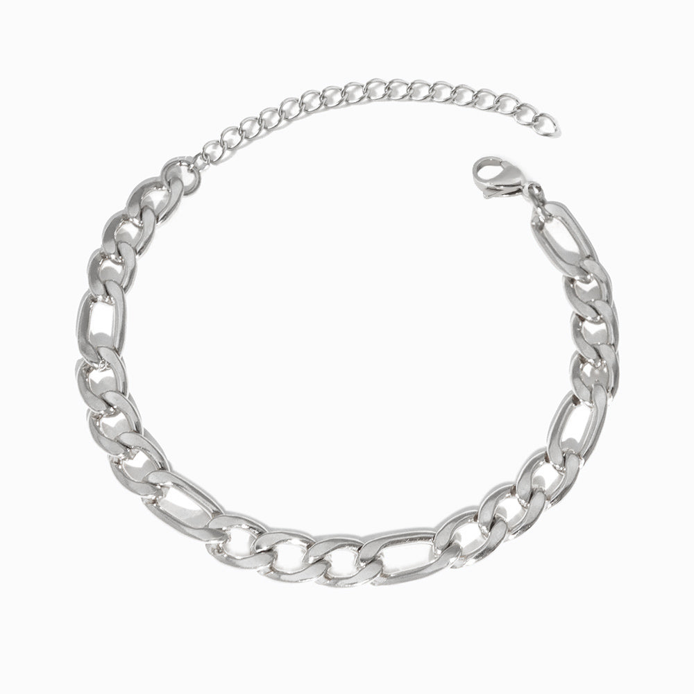 Pulseira Fígaro 7mm em Aço Inoxidável