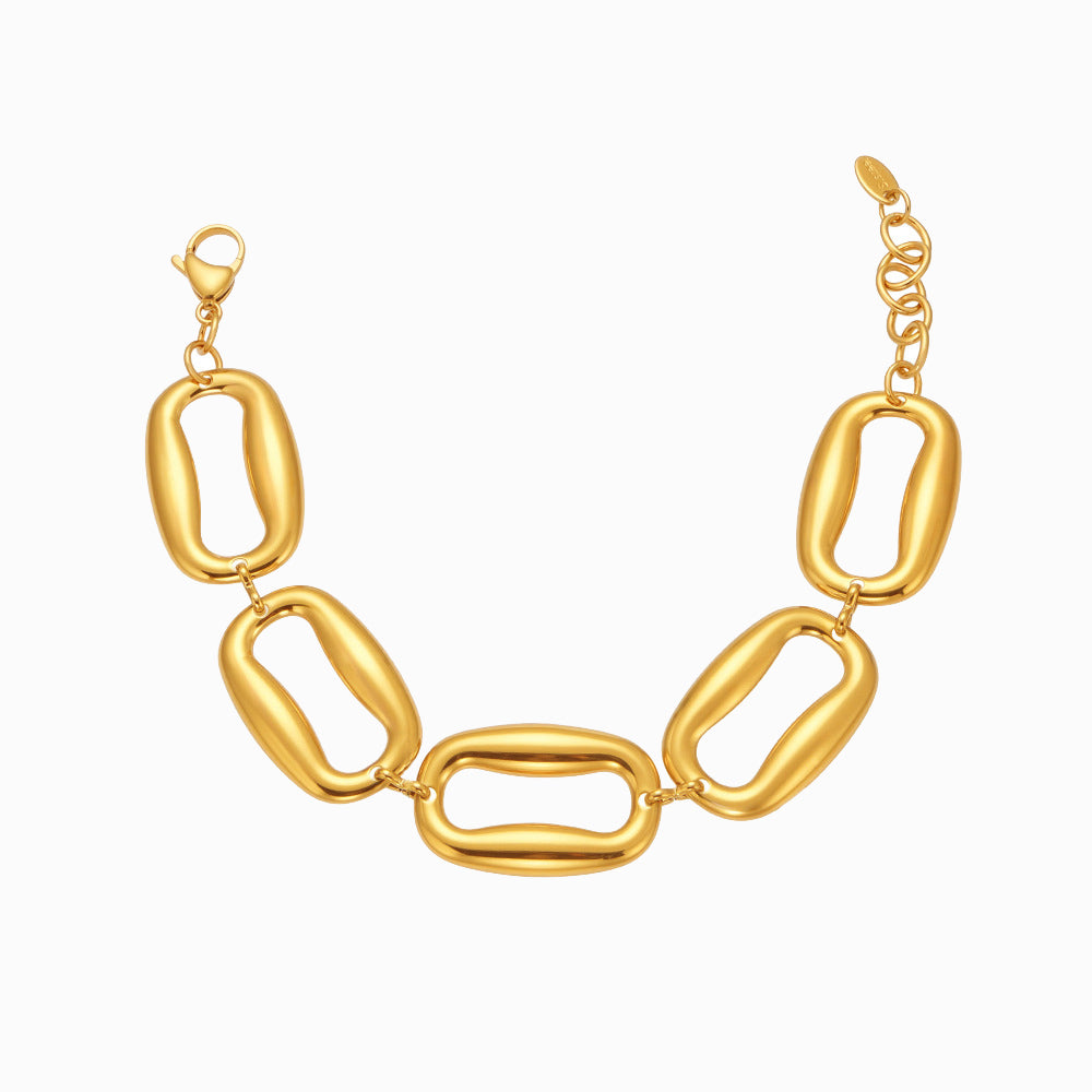 Pulseira Geométrica em Aço Inoxidável