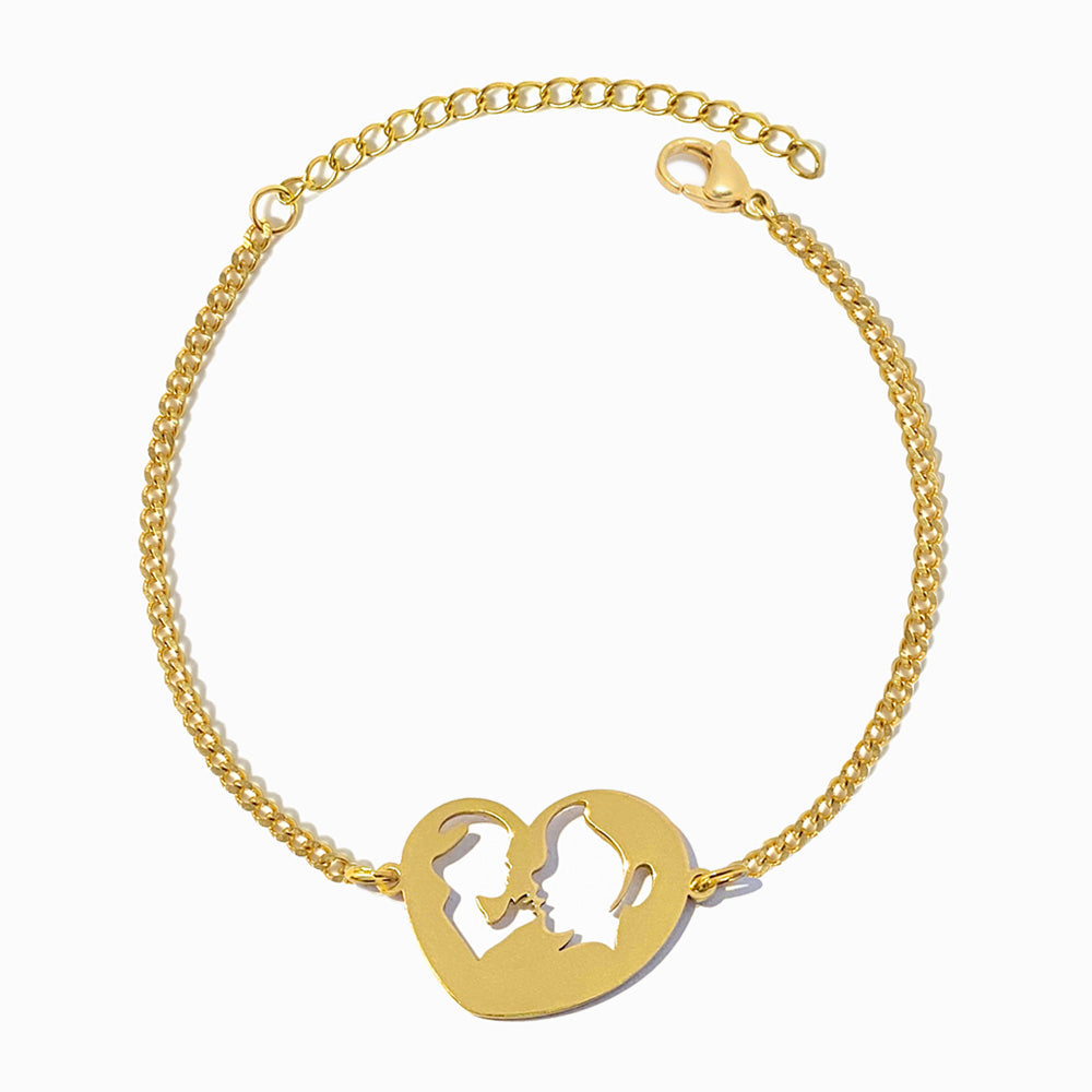 Pulseira Mãe e Filho Amor Eterno em Aço Inoxidável