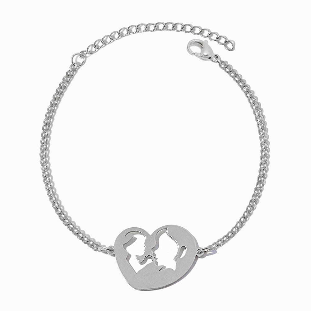 Pulseira Mãe e Filho Amor Eterno em Aço Inoxidável