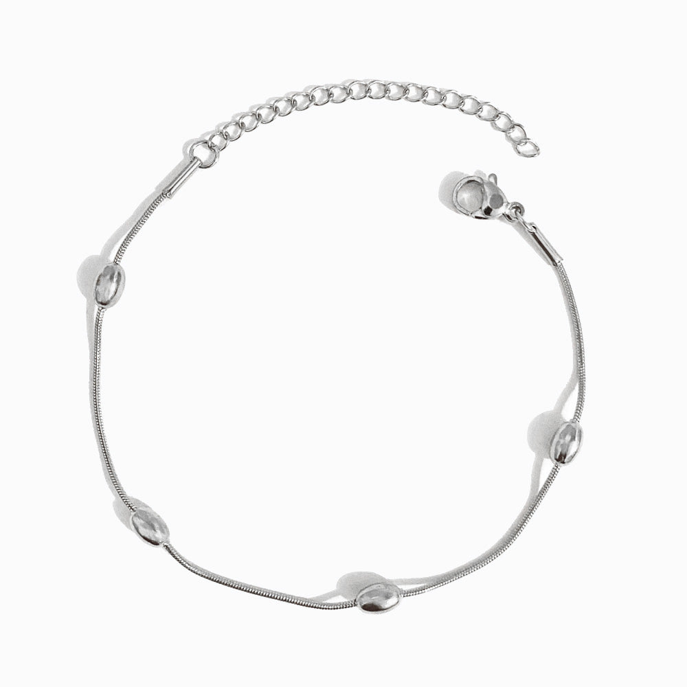 Pulseira Malha Snake em Aço Inoxidável