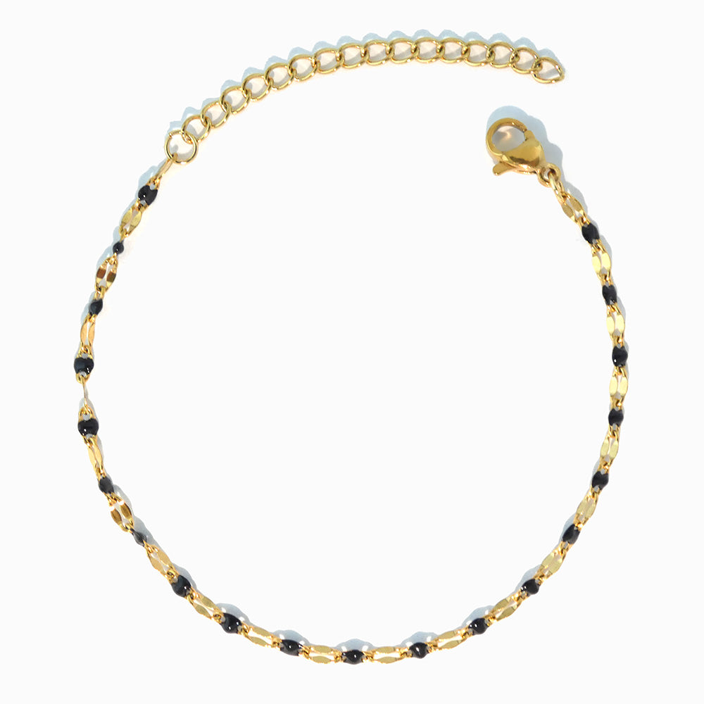 Pulseira Minimalista em Aço Inoxidável e Esmalte