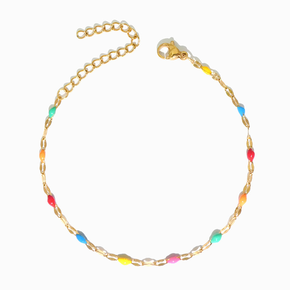 Pulseira Minimalista em Aço Inoxidável e Esmalte