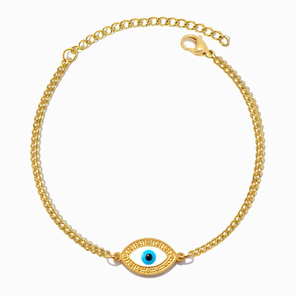 Pulseira Olho Turco em Aço Inoxidável | Proteção