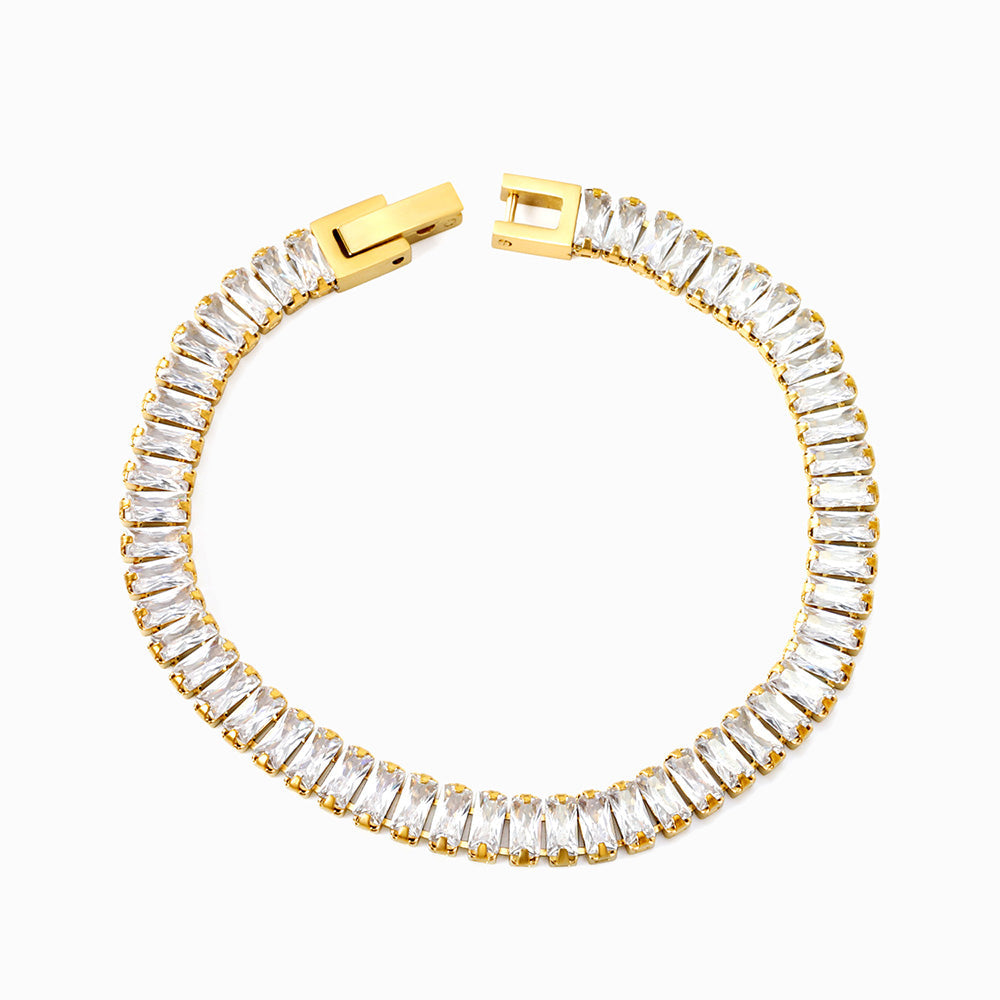 Pulseira com Zircónia em Aço Inoxidável