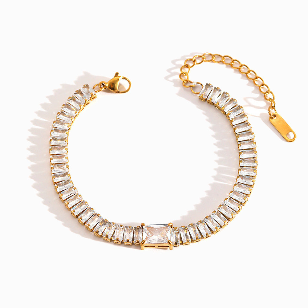 Pulseira com Zircônia em Aço Inoxidável