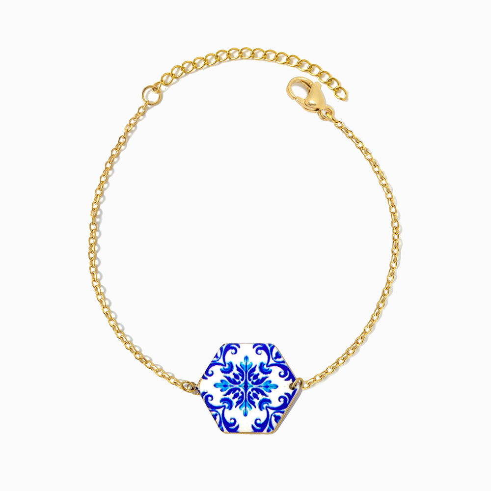 Pulseira Azulejo em Aço Inoxidável