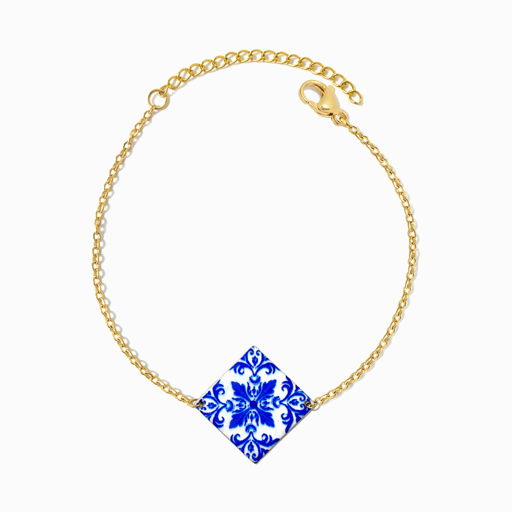Pulseira Azulejo em Aço Inoxidável