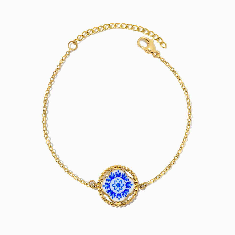 Pulseira Azulejo em Aço Inoxidável