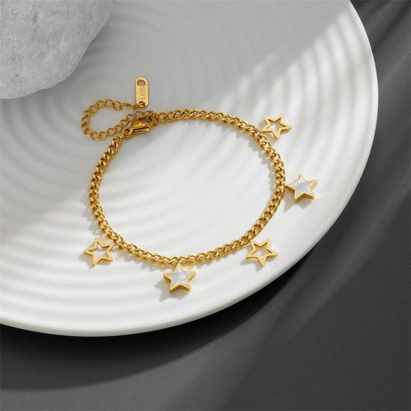 Pulseira com Estrelas - Aço Inoxidável