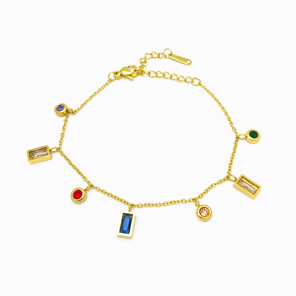 Pulseira com Charms em Aço Inoxidável
