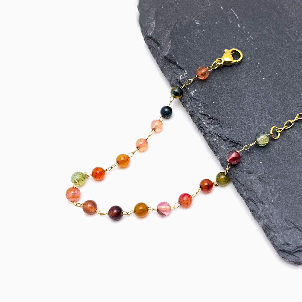 Pulseira Ágata em Aço Inoxidável