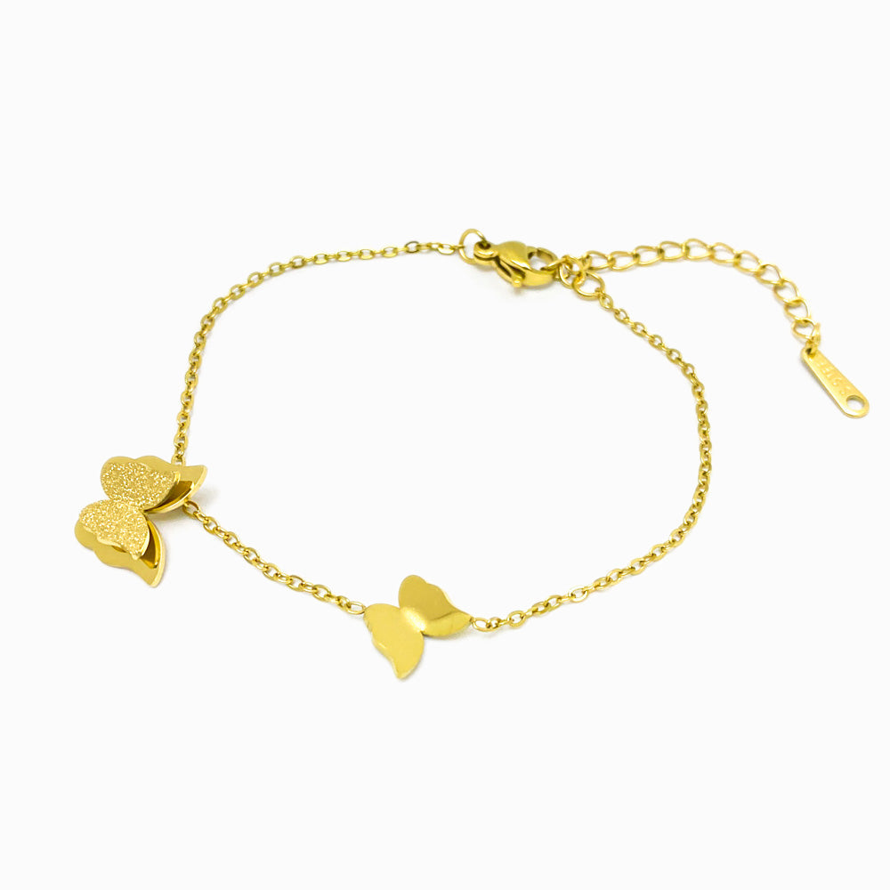 Pulseira Borboleta em Aço Inoxidável