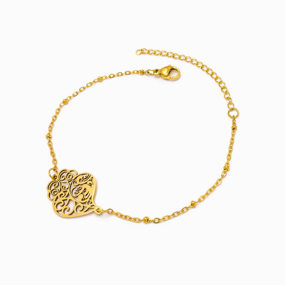 Pulseira Coração de Viana em Aço Inoxidável - Bracelete Tradicional