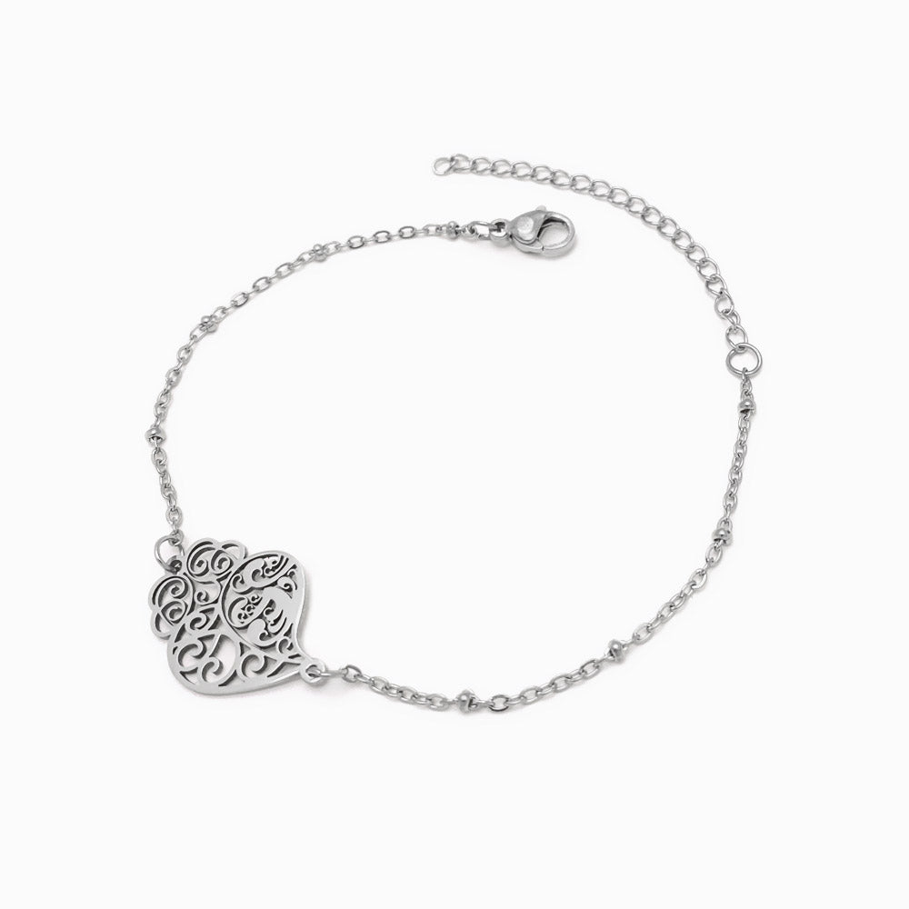 Pulseira Coração de Viana em Aço Inoxidável - Bracelete Tradicional