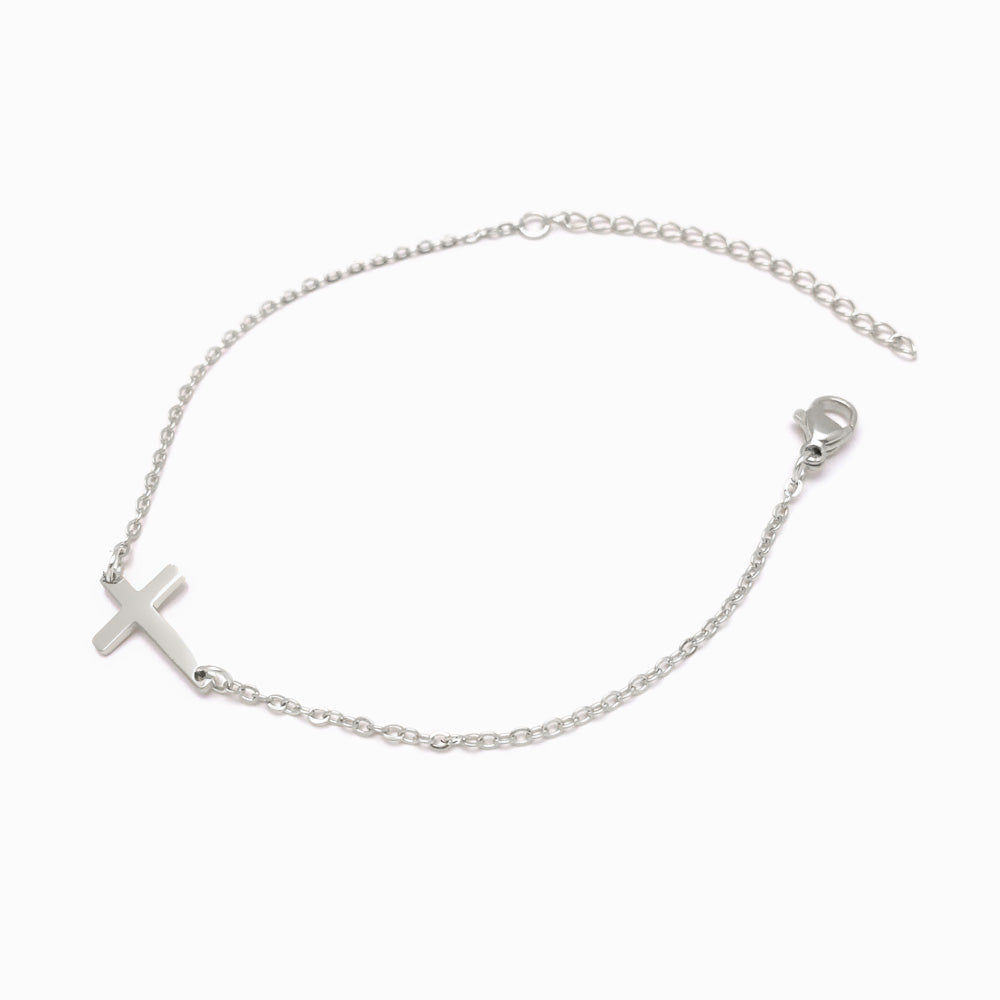 Pulseira Cruz em Aço Inoxidável