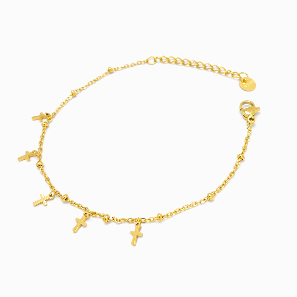 Pulseira Cruz em Aço Inoxidável