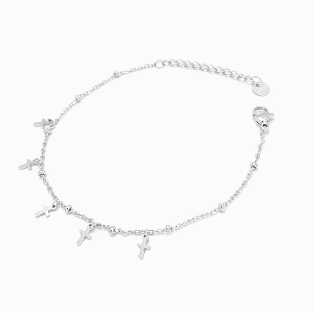 Pulseira Cruz em Aço Inoxidável
