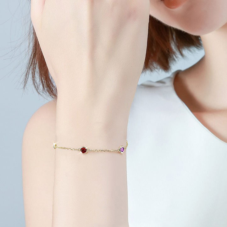 Pulseira com Brilhantes em Aço Inoxidável