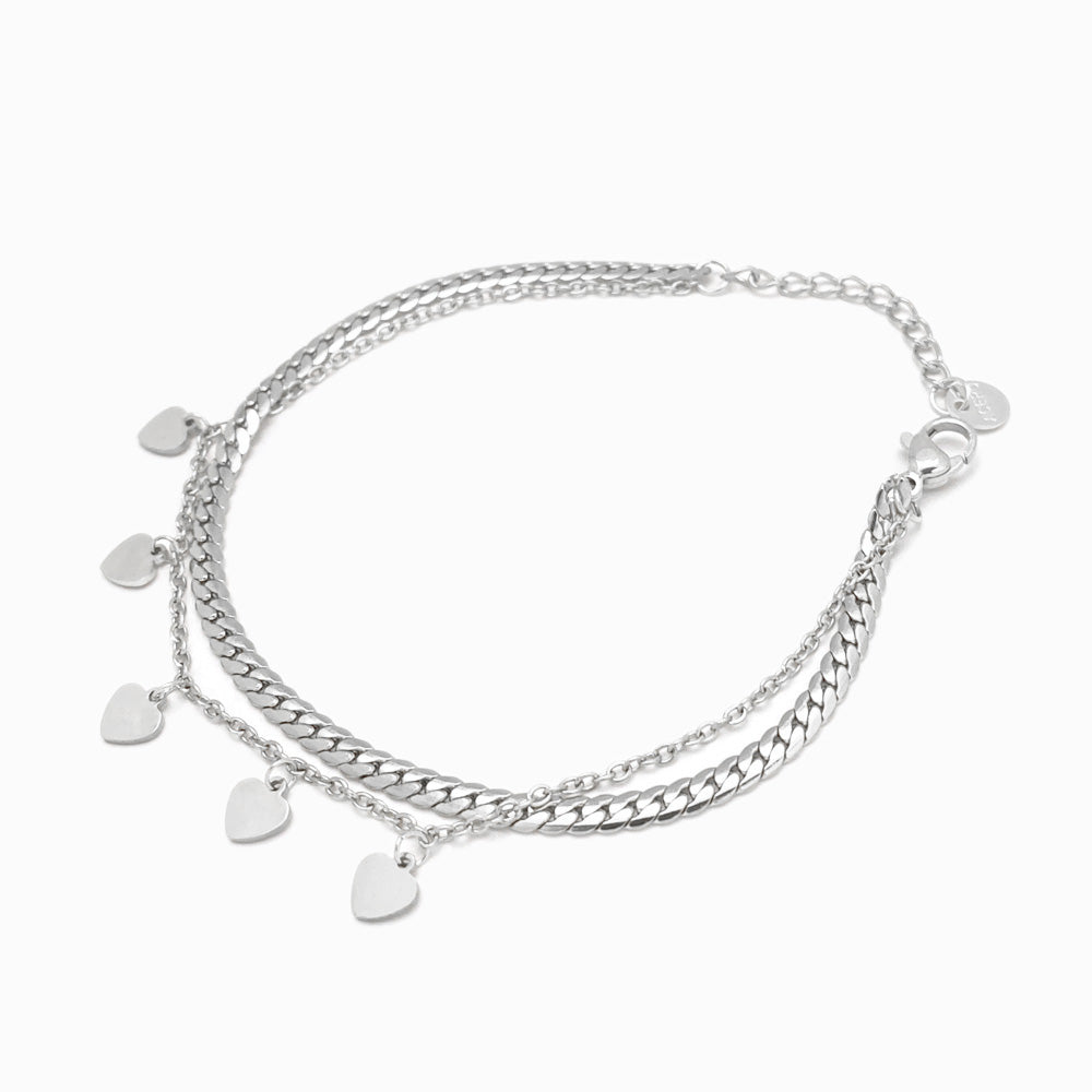Pulseira Coração em Aço Inoxidável