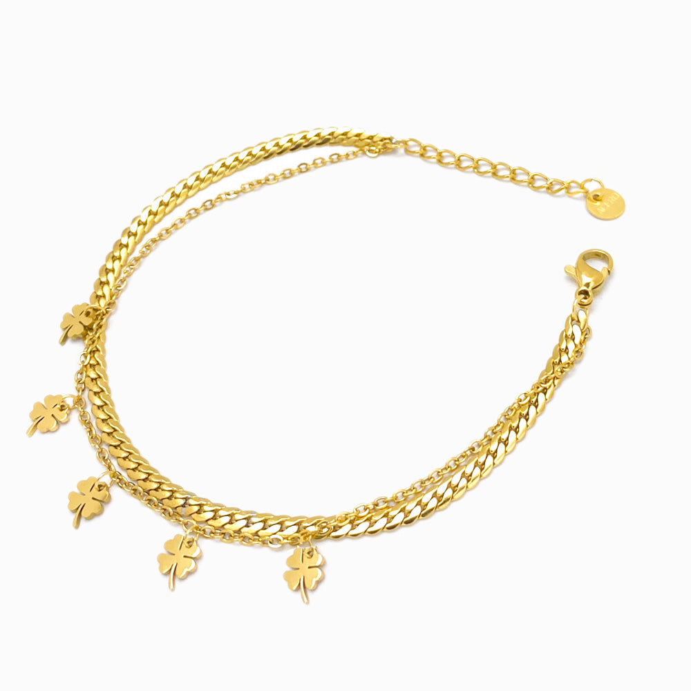 Pulseira Trevo em Aço Inoxidável