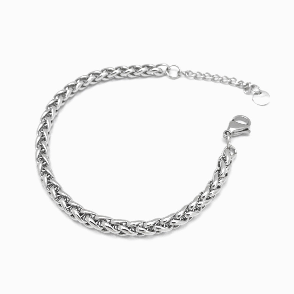 Pulseira Elo Entrelaçado 5mm em Aço Inoxidável