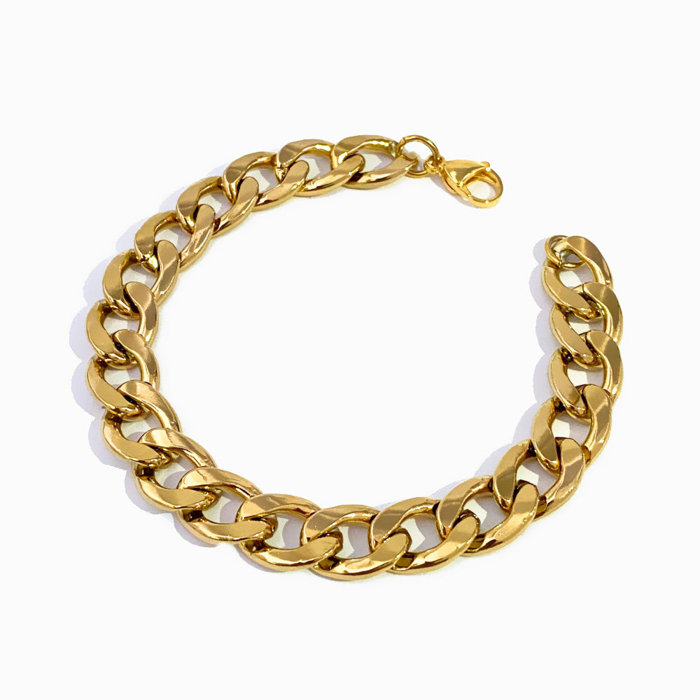 Pulseira Hip Hop 12mm em Aço Inoxidável