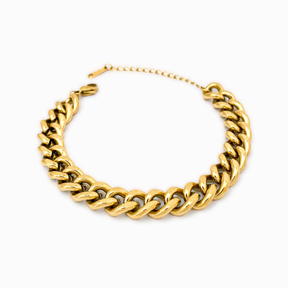 Pulseira Hip Hop 9mm em Aço Inoxidável
