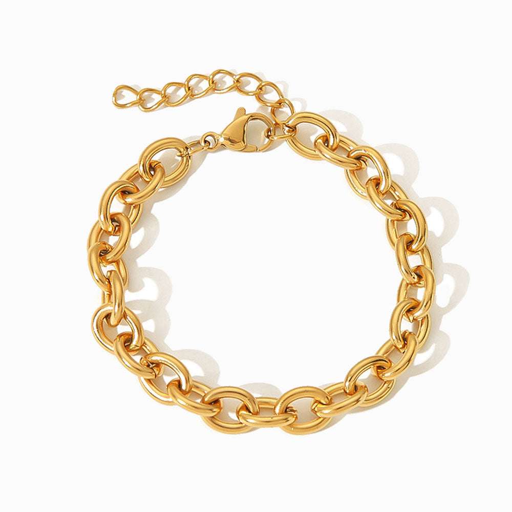 Pulseira Hip Hop 12mm em Aço Inoxidável