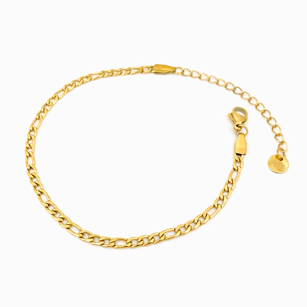 Pulseira Fígaro 3mm em Aço Inoxidável