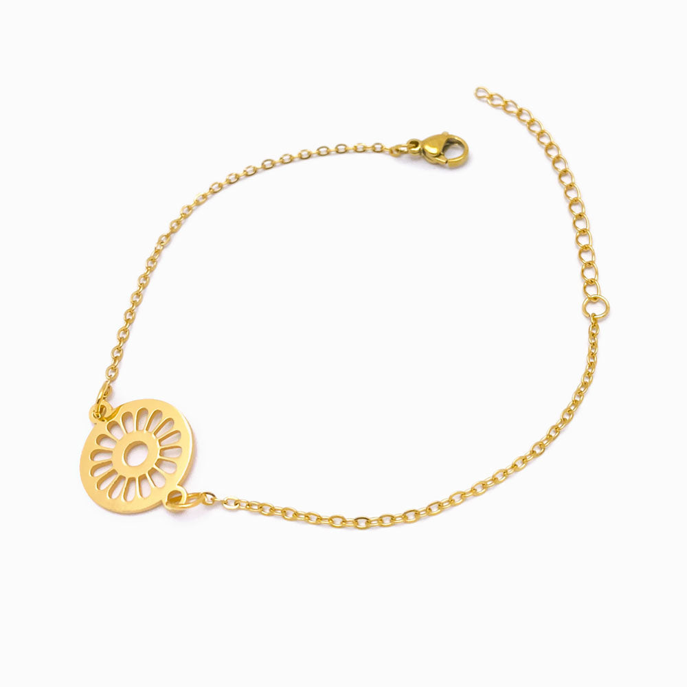 Pulseira Flor em Aço Inoxidável