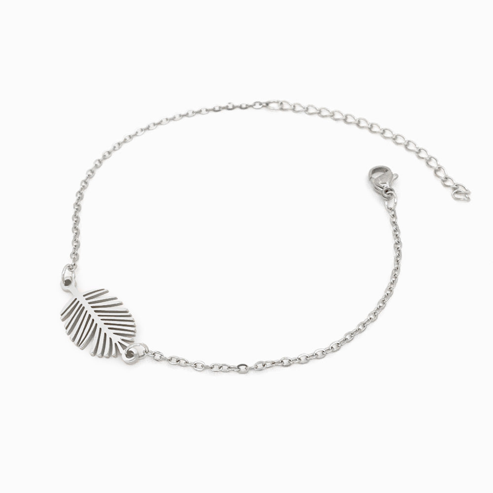 Pulseira Folha de Palmeira em Aço Inoxidável