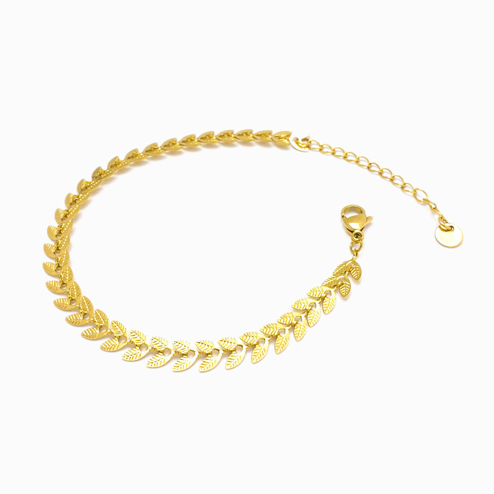 Pulseira Folha em Aço Inoxidável