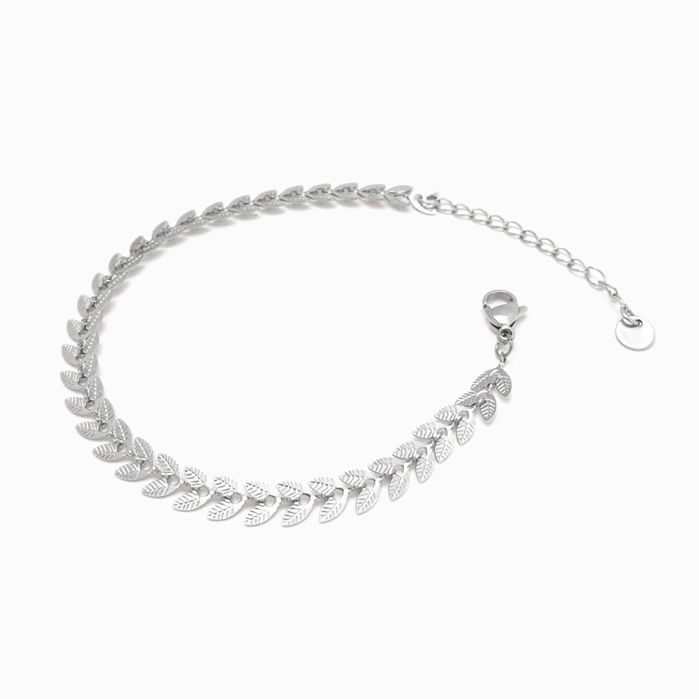 Pulseira Folha em Aço Inoxidável