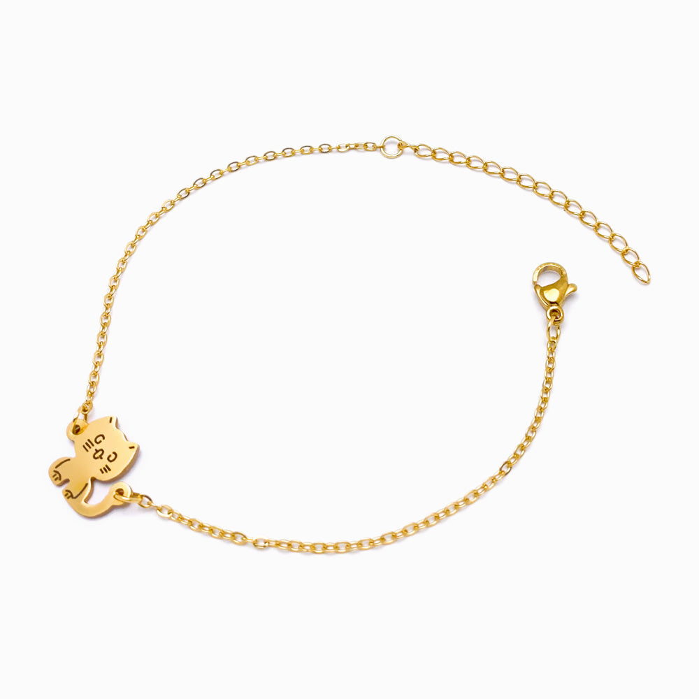 Pulseira Gato em Aço Inoxidável