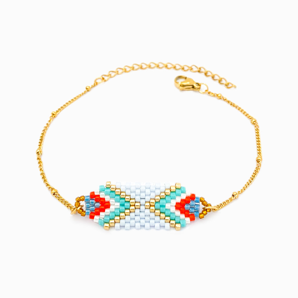 Pulseira Geométrica Miyuki em Aço Inoxidável